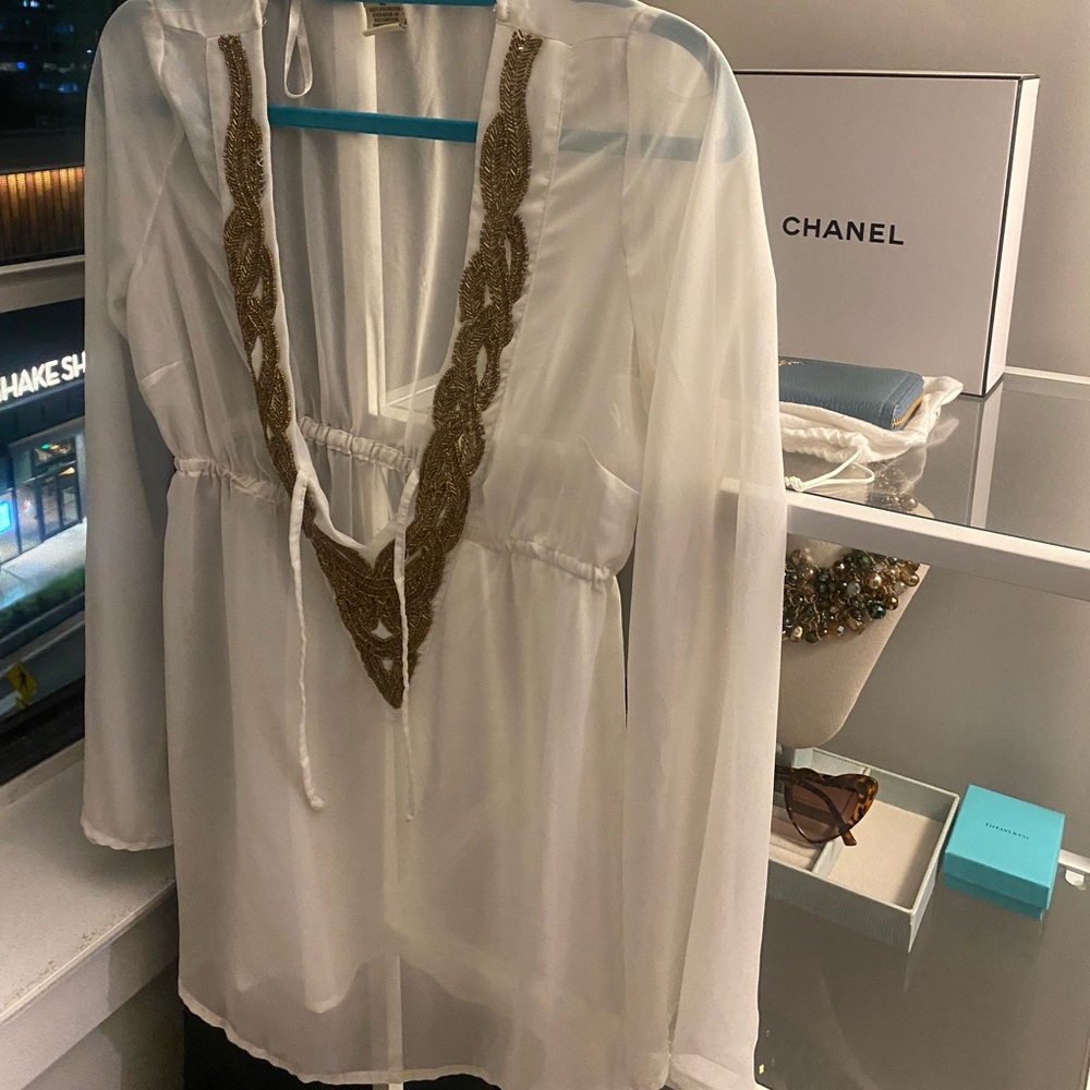 Arden B Sheer White Coverup